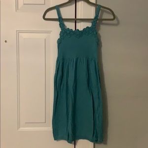 Turquoise Crochet Neck Dress - Medium